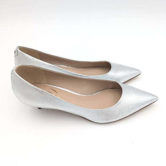 Sam Edelman Franci Kitten Heel Pump Women's Pointed Toe Silver Size US5.5M EU36 - Picture 4 of 9